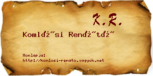 Komlósi Renátó névjegykártya