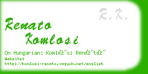 renato komlosi business card